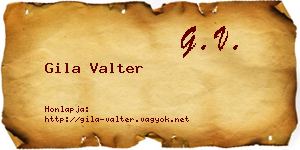 Gila Valter névjegykártya